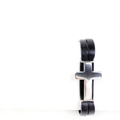 Pulsera Cuero y Cruz