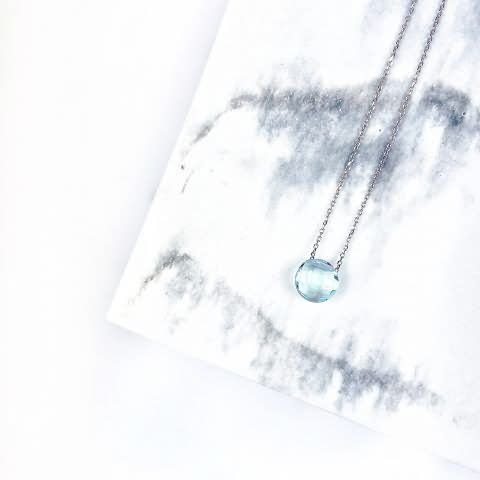Topacio Sky Blue Colgante – Plata