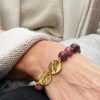 Pulsera Personalizadas Huellas y Rodocrosita