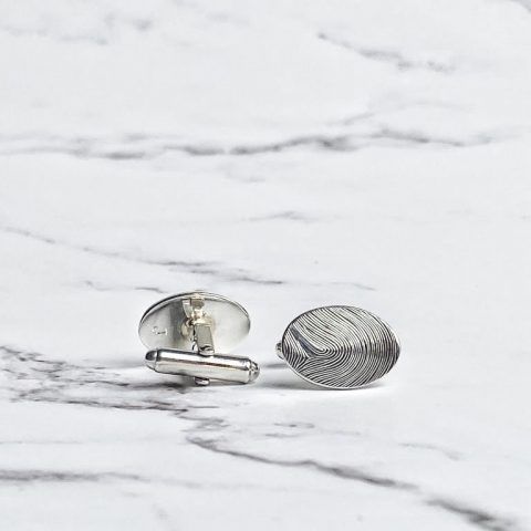 Gemelos de plata Grabado a mano con tus Huellas