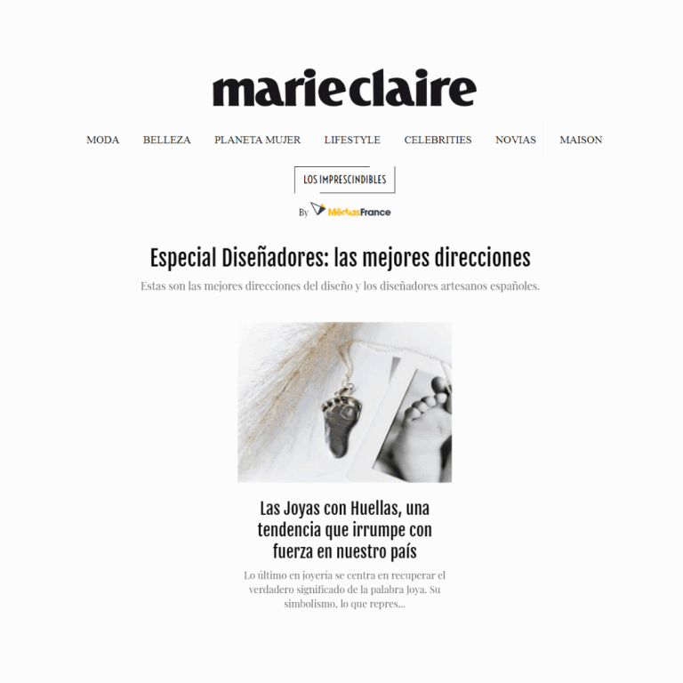 Lee más sobre el artículo Joyas con Huellas entrevista en Marie Claire