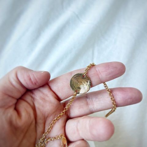 Pulsera grabado artesanal con tu huella cadena